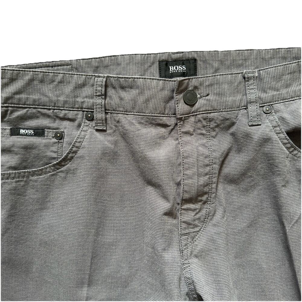 Hugo Boss Maine-10 Regular Fit Grey Micro-Pattern Stretch Pants Mens 36x34 - Picture 3 of 14